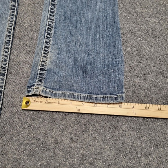 Ariat Real Jeans Women 26R Mid Rise Boot Stretch Cowgirl Thick Stitch Distressed - Picture 9 of 10